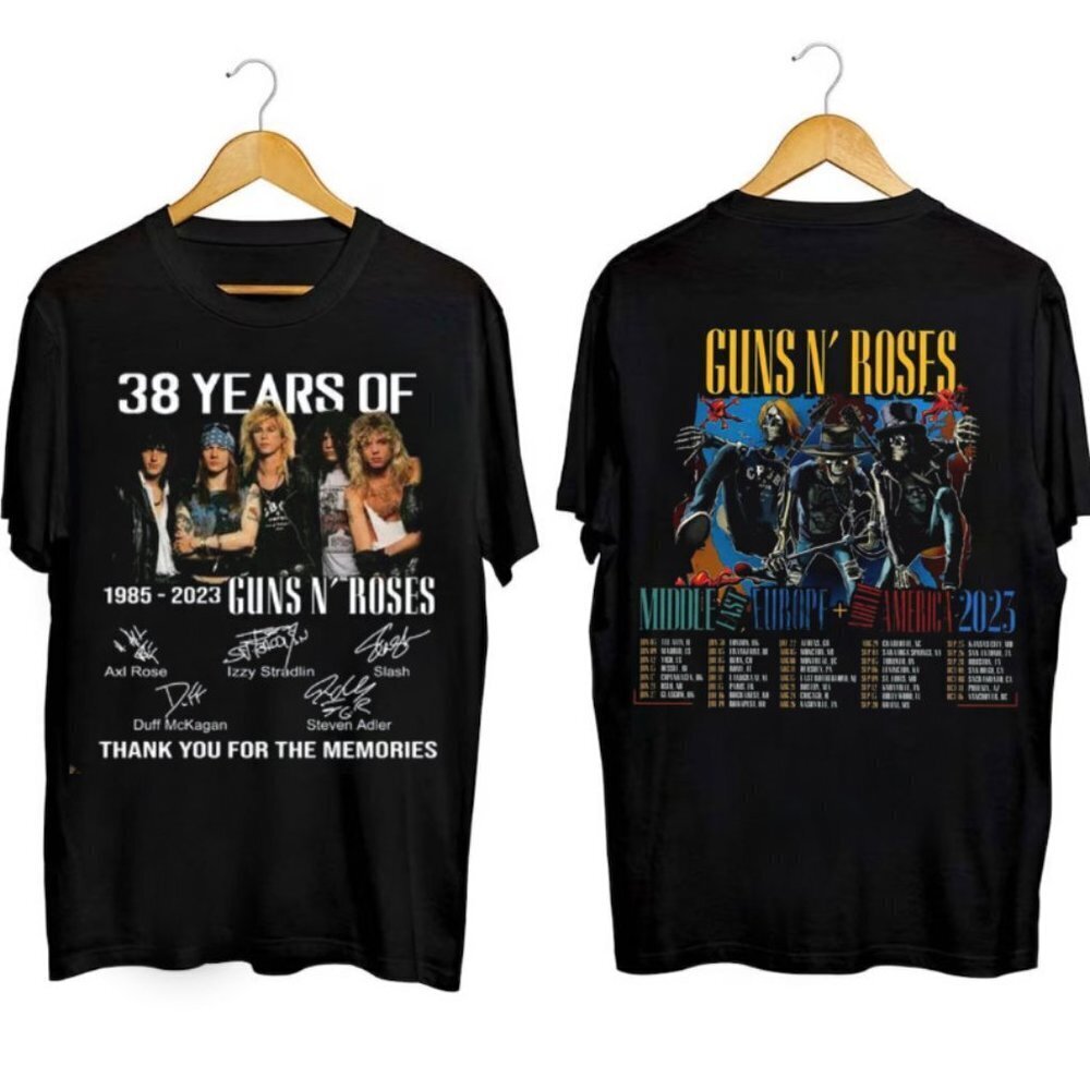 Guns N Rose Music Tour Unisex Tshirt 2 Sided